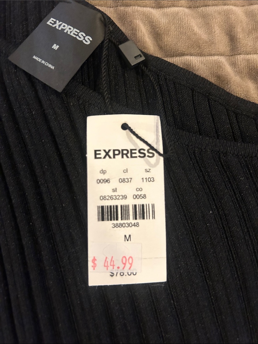 One-Shoulder Black Pleated Women's Top - Picture 2 of 2